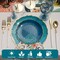 Trendables Plastic Plates for Party Fancy Plastic Dinner Plates For Guest 7.5 inch Dessert Plates & 10 Inch Thin Delicate Disposable Dinnerware Charger Plate Set